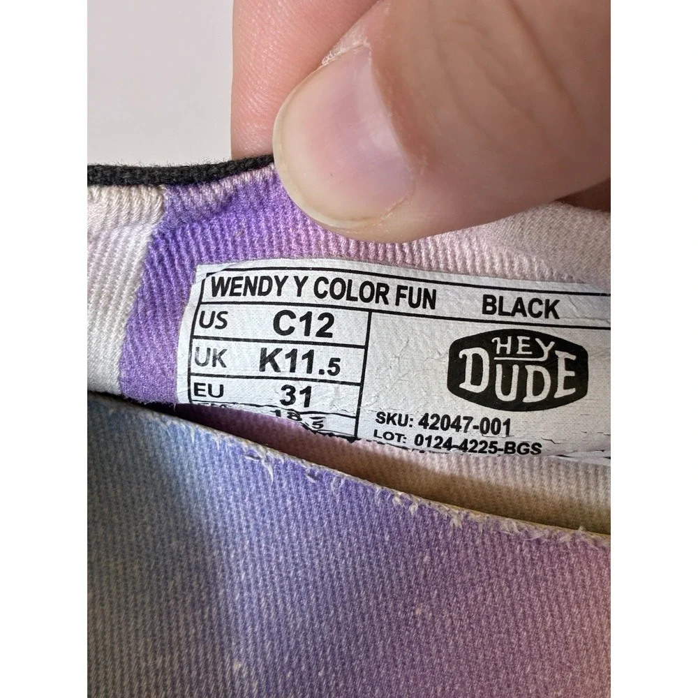 Hey Dude‎ Wendy Kids Sz C12 Black Slip On Casual